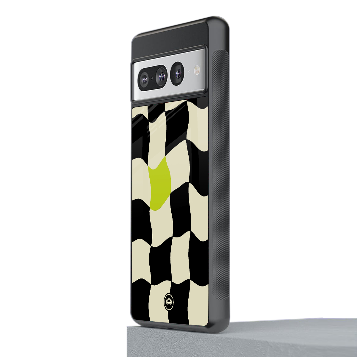 trippy pastel checks back phone cover | glass case for google pixel 7 pro