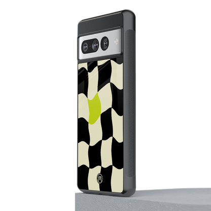 trippy pastel checks back phone cover | glass case for google pixel 7 pro