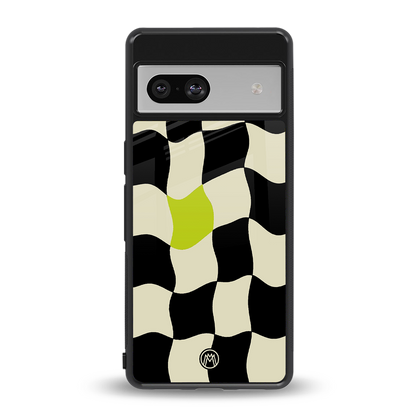 trippy pastel checks back phone cover | glass case for Google Pixel 7A