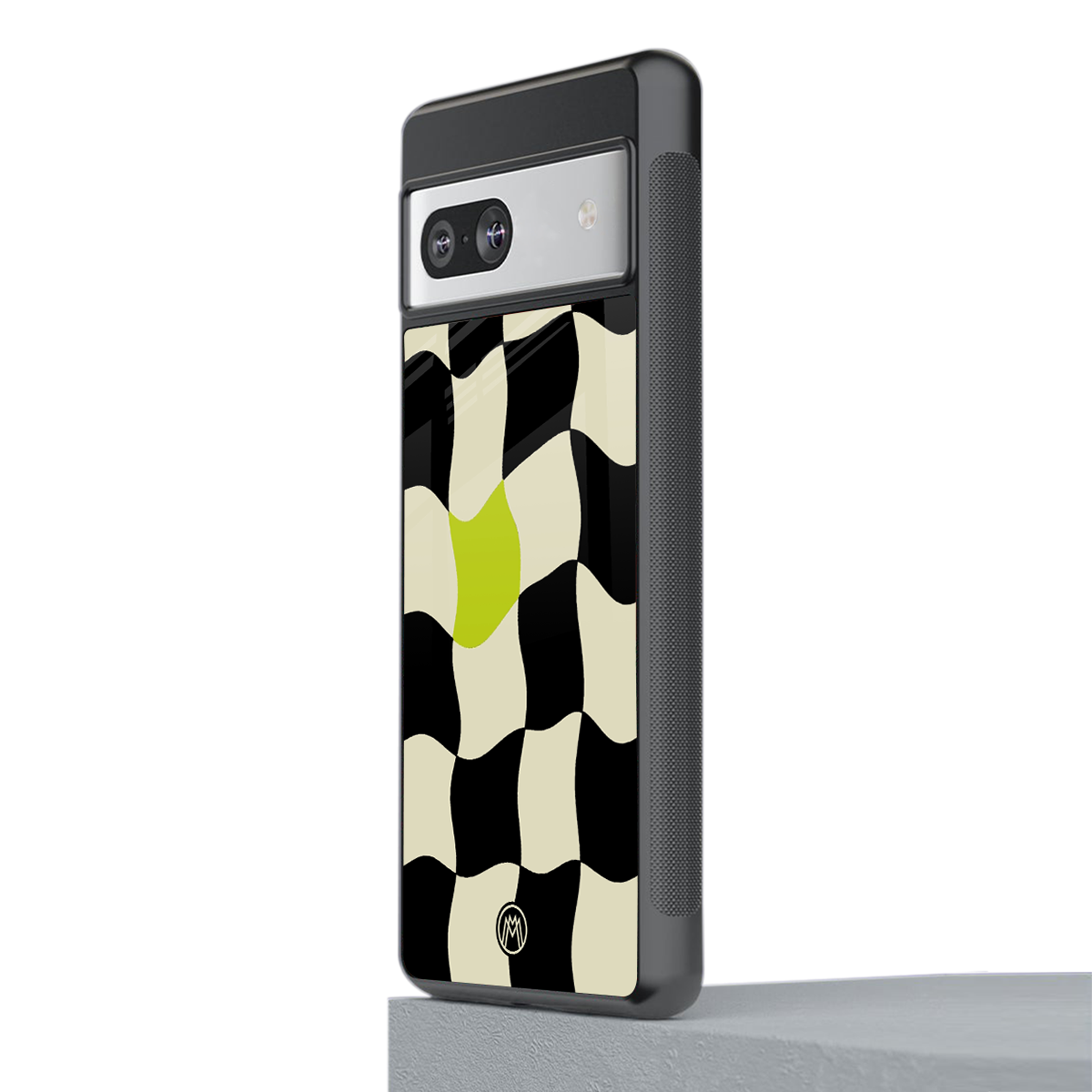 trippy pastel checks back phone cover | glass case for Google Pixel 7A