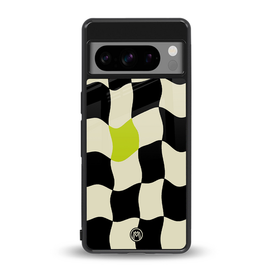 trippy pastel checks back phone cover | glass case for google pixel 8 pro