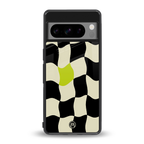 trippy pastel checks back phone cover | glass case for google pixel 8 pro