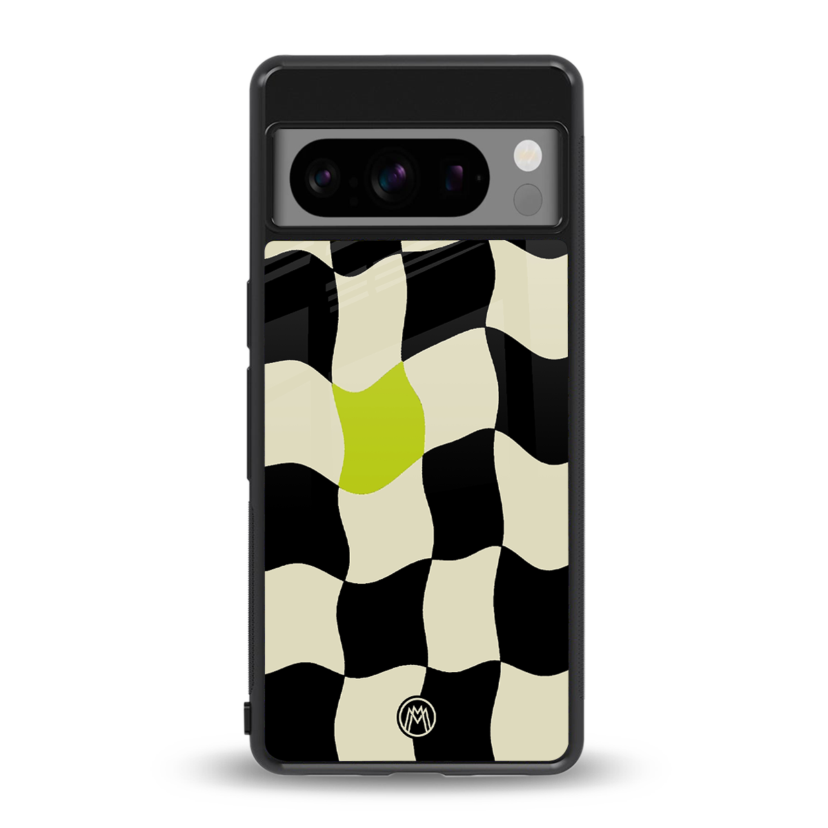 trippy pastel checks back phone cover | glass case for google pixel 8 pro