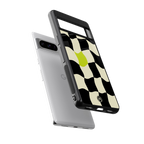 trippy pastel checks back phone cover | glass case for google pixel 8 pro