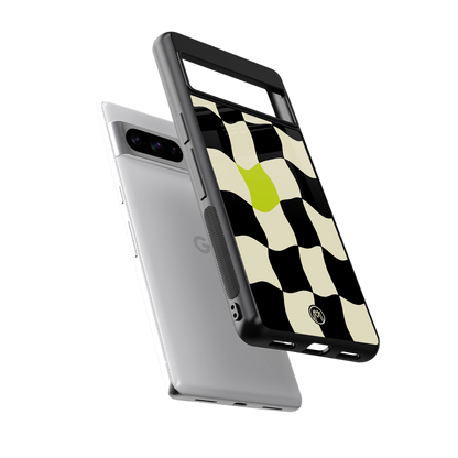 trippy pastel checks back phone cover | glass case for google pixel 8 pro