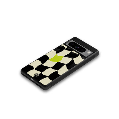 trippy pastel checks back phone cover | glass case for google pixel 8 pro
