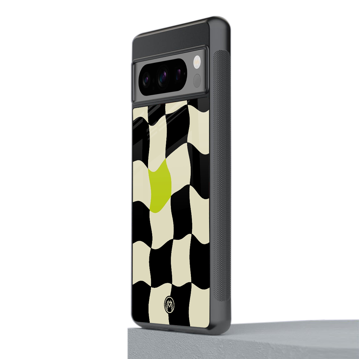 trippy pastel checks back phone cover | glass case for google pixel 8 pro