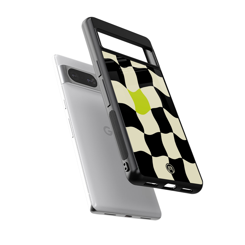 trippy pastel checks back phone cover | glass case for Google Pixel 8