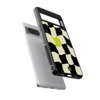 trippy pastel checks back phone cover | glass case for Google Pixel 8