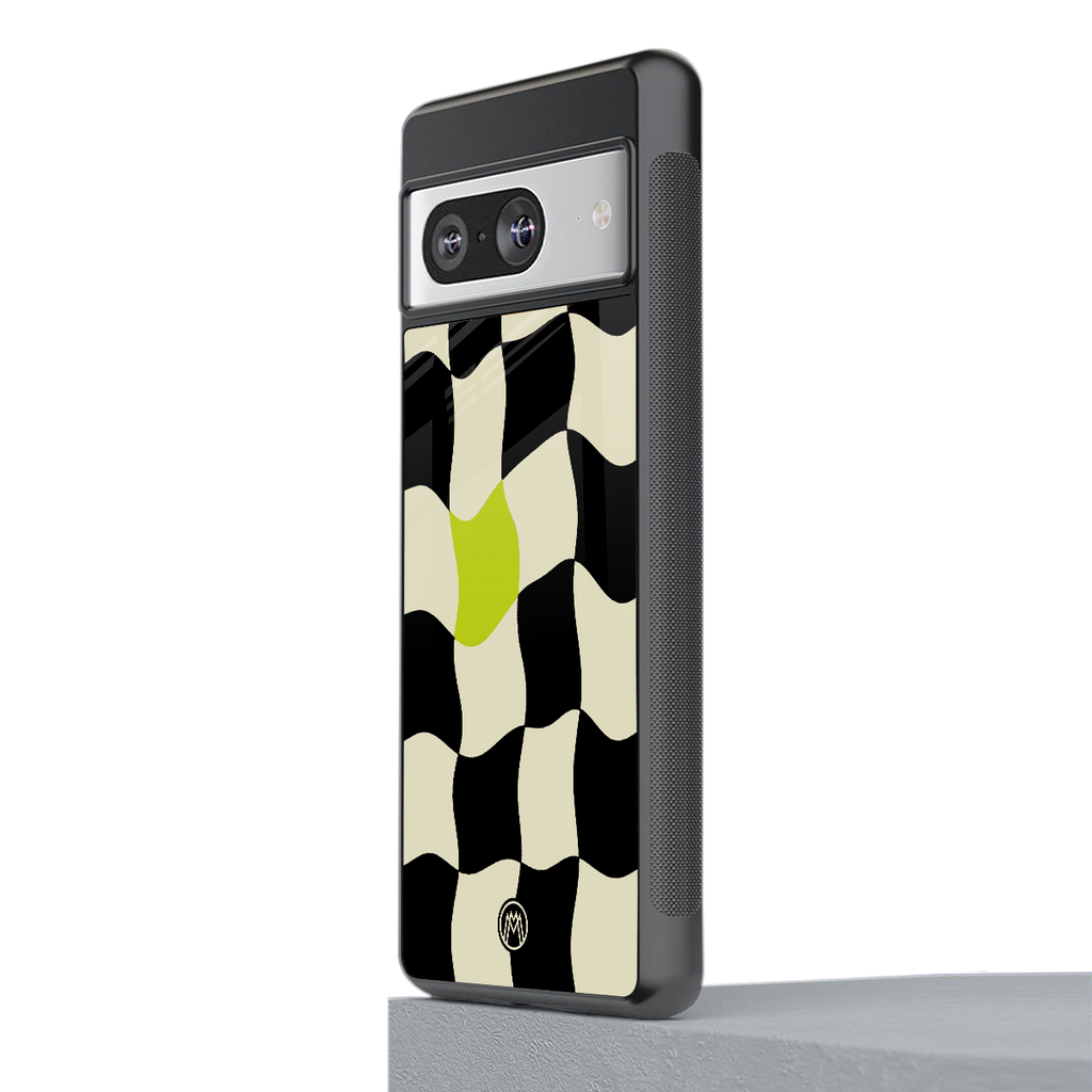 trippy pastel checks back phone cover | glass case for Google Pixel 8