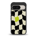 trippy pastel checks back phone cover | glass case for google pixel 9