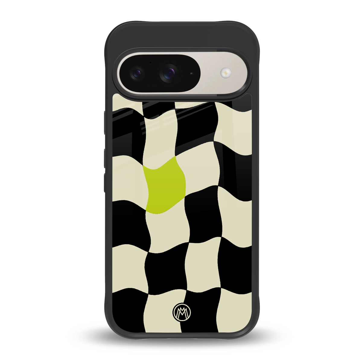 trippy pastel checks back phone cover | glass case for google pixel 9