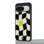 trippy pastel checks back phone cover | glass case for google pixel 9