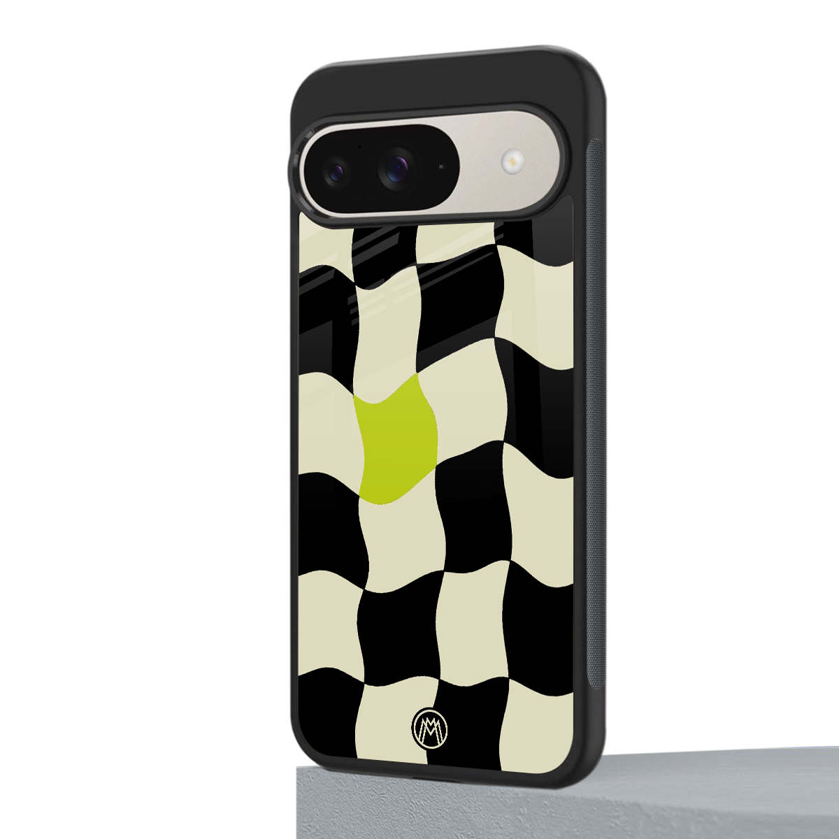 trippy pastel checks back phone cover | glass case for google pixel 9