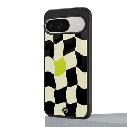 trippy pastel checks back phone cover | glass case for google pixel 9