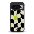 trippy pastel checks back phone cover | glass case for google pixel 9 pro