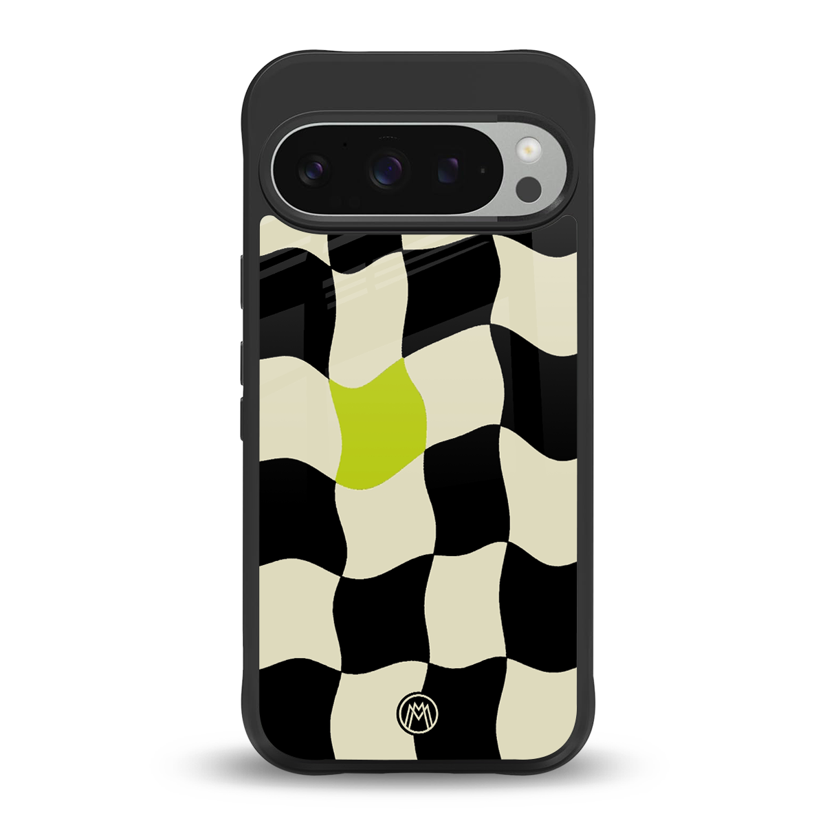 trippy pastel checks back phone cover | glass case for google pixel 9 pro