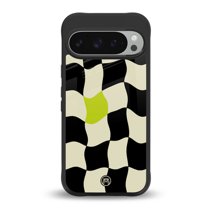 trippy pastel checks back phone cover | glass case for google pixel 9 pro