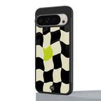 trippy pastel checks back phone cover | glass case for google pixel 9 pro