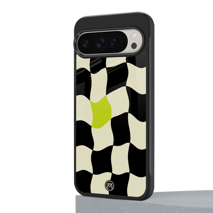 trippy pastel checks back phone cover | glass case for google pixel 9 pro