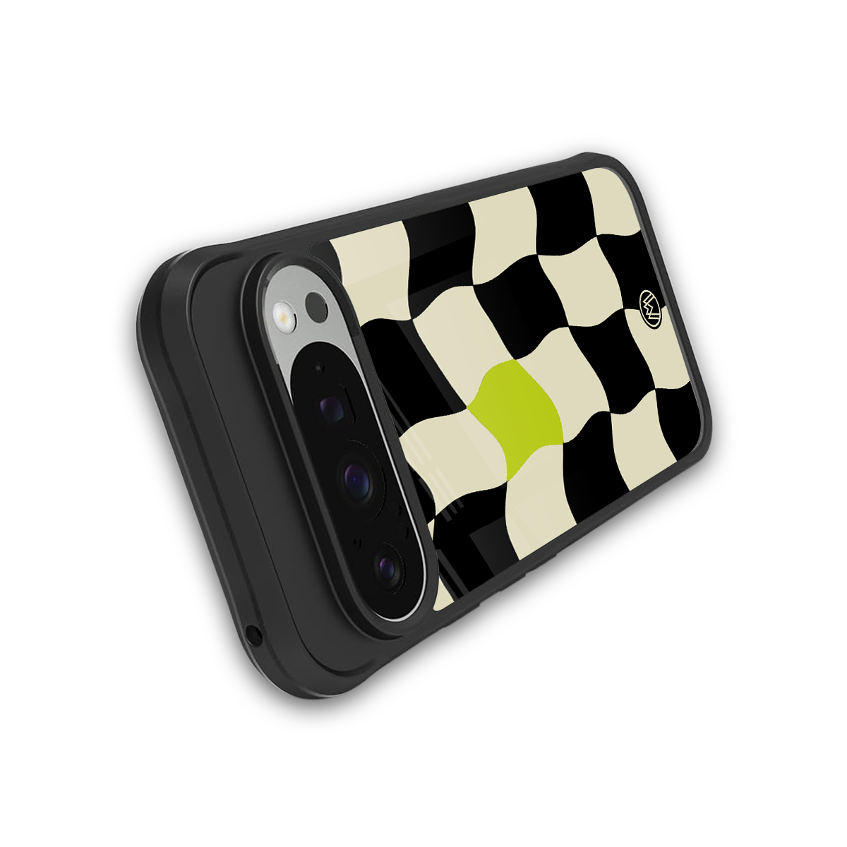trippy pastel checks back phone cover | glass case for google pixel 9 pro