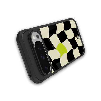 trippy pastel checks back phone cover | glass case for google pixel 9 pro