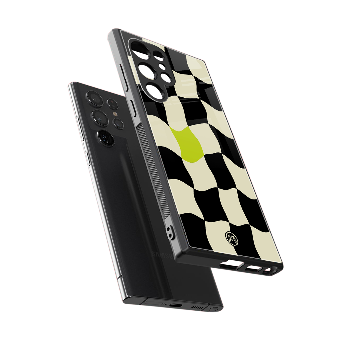 trippy pastel checks back phone cover | glass case for samsung galaxy s23 ultra