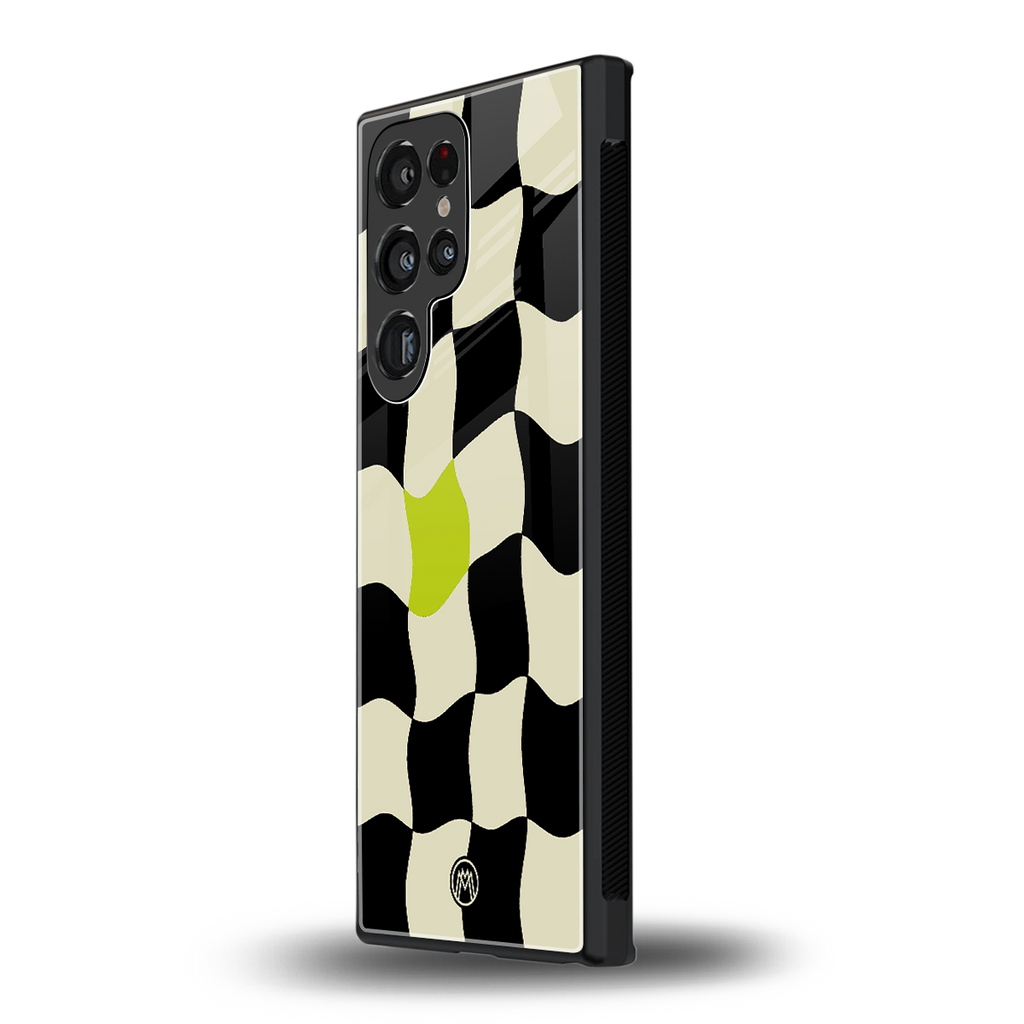 trippy pastel checks back phone cover | glass case for samsung galaxy s23 ultra