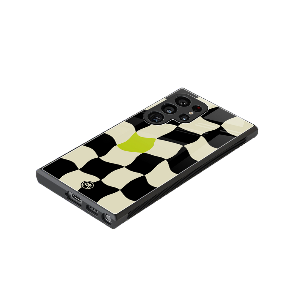 trippy pastel checks back phone cover | glass case for samsung galaxy s23 ultra