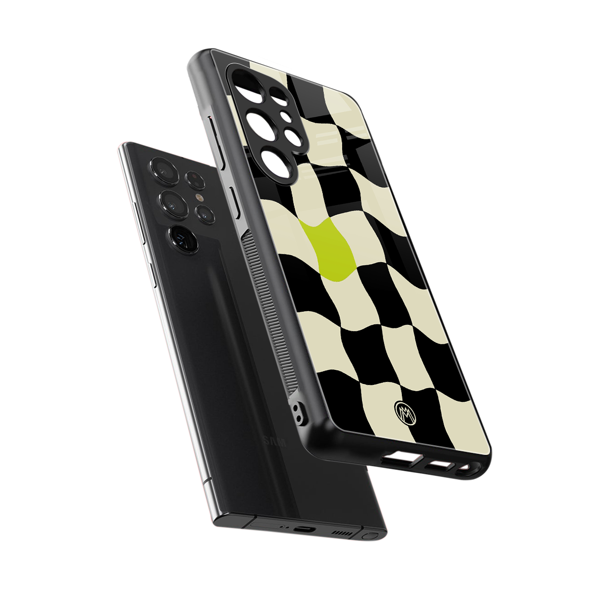 trippy pastel checks back phone cover | glass case for samsung galaxy s25 ultra