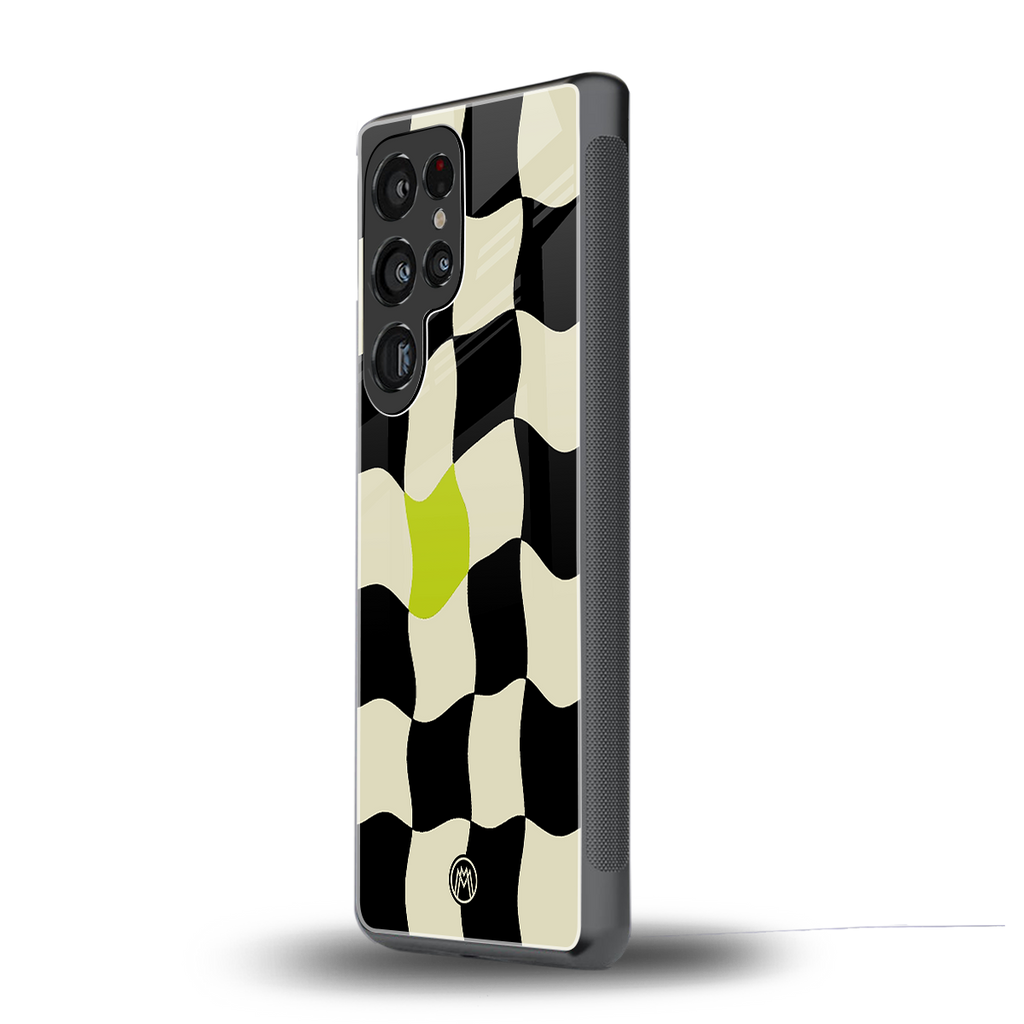 trippy pastel checks back phone cover | glass case for samsung galaxy s25 ultra