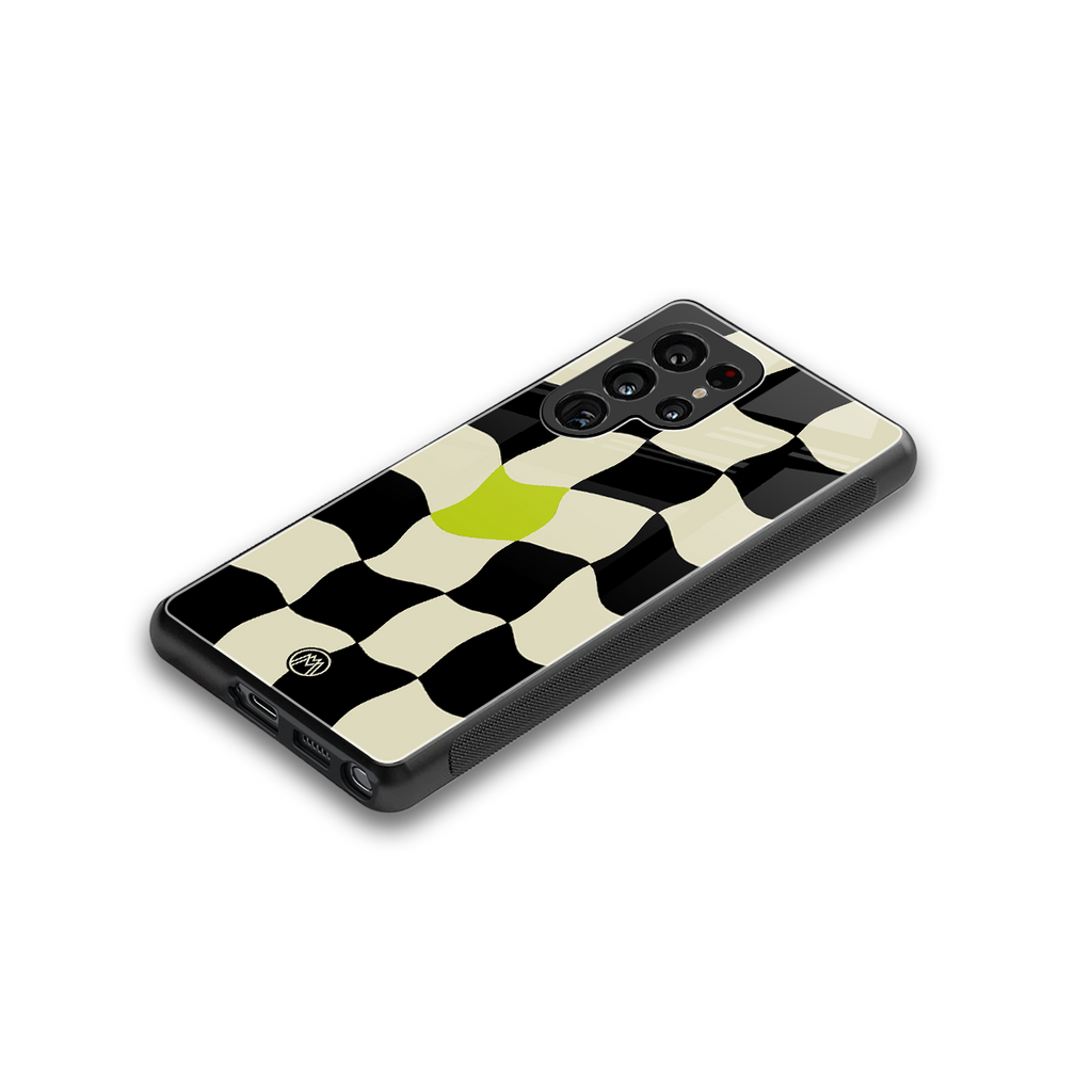 trippy pastel checks back phone cover | glass case for samsung galaxy s25 ultra