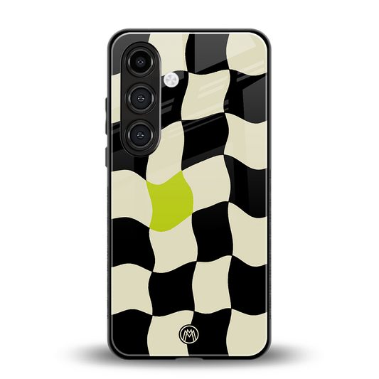 trippy pastel checks back phone cover | glass case for samsung galaxy s23