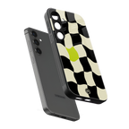 trippy pastel checks back phone cover | glass case for samsung galaxy s24 fe