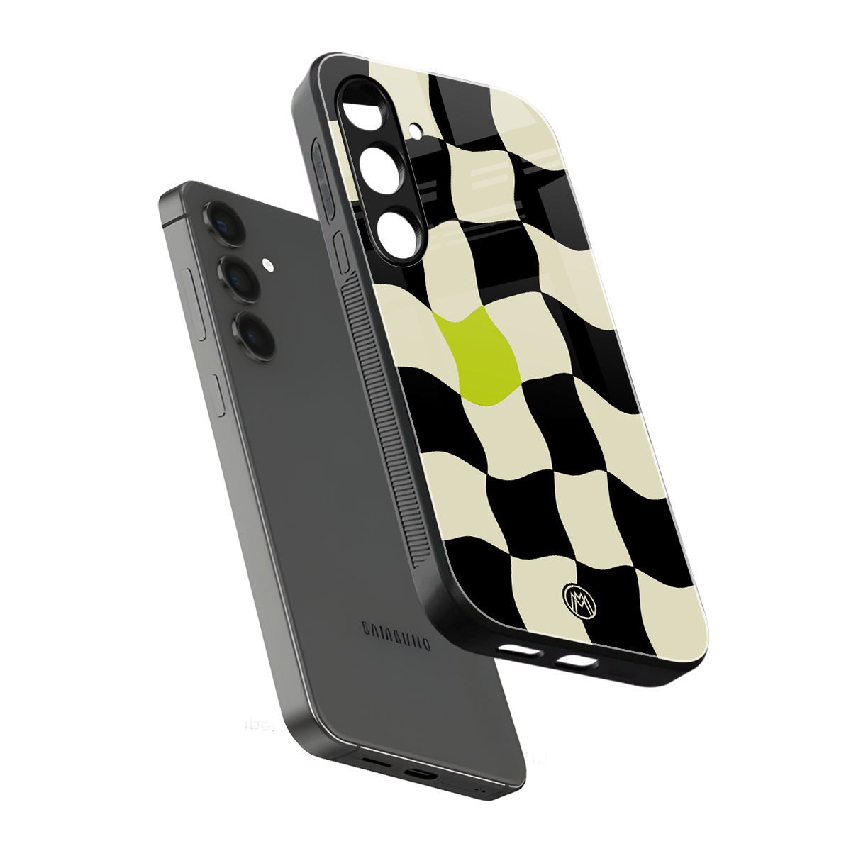 trippy pastel checks back phone cover | glass case for samsung galaxy s24 fe