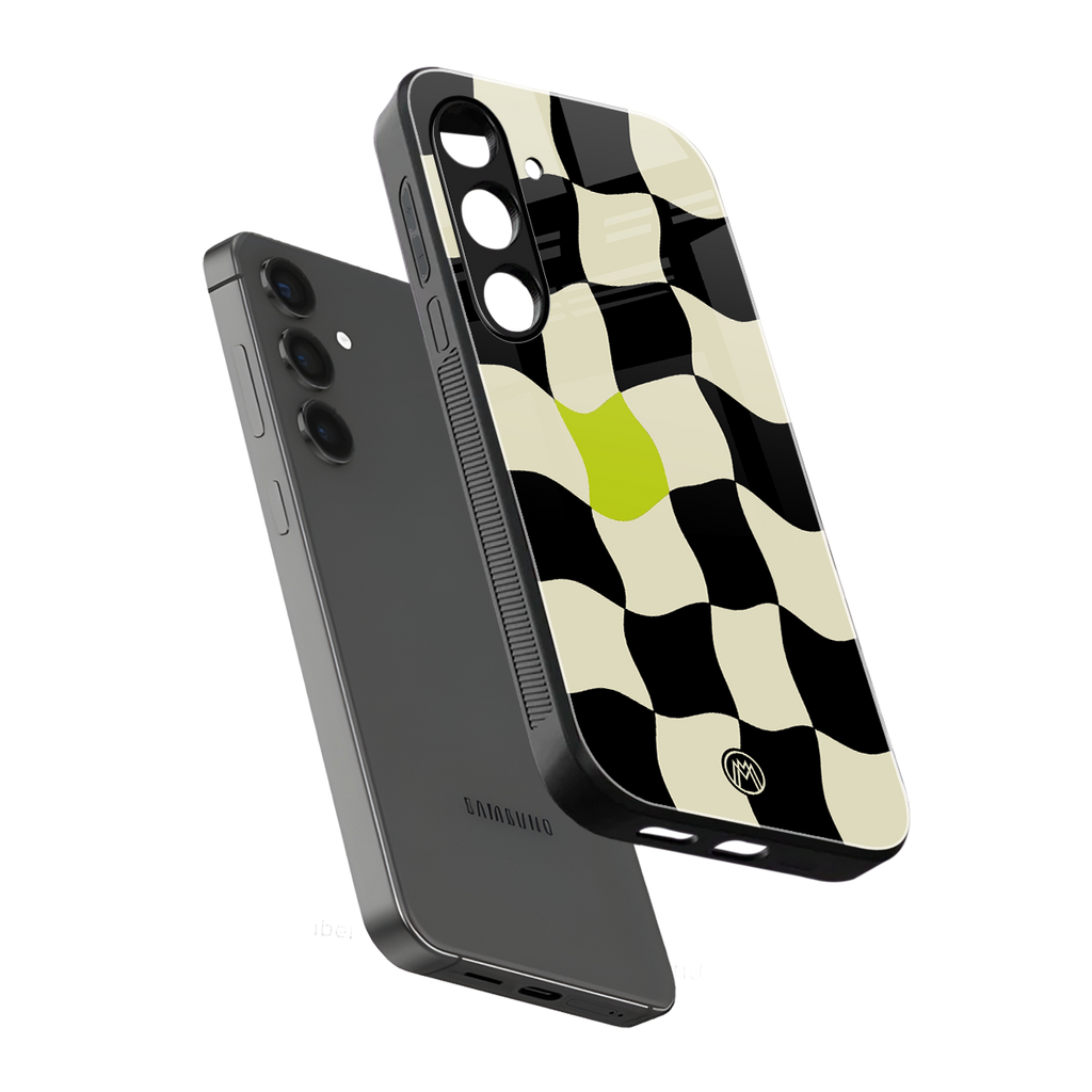 trippy pastel checks back phone cover | glass case for samsung galaxy s25 plus