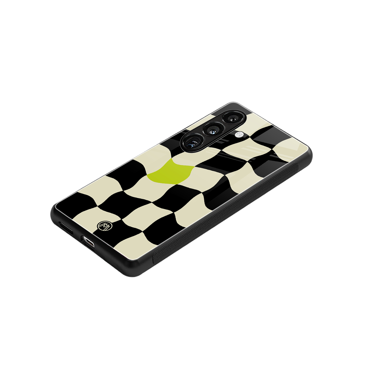 trippy pastel checks back phone cover | glass case for samsung galaxy s24 plus