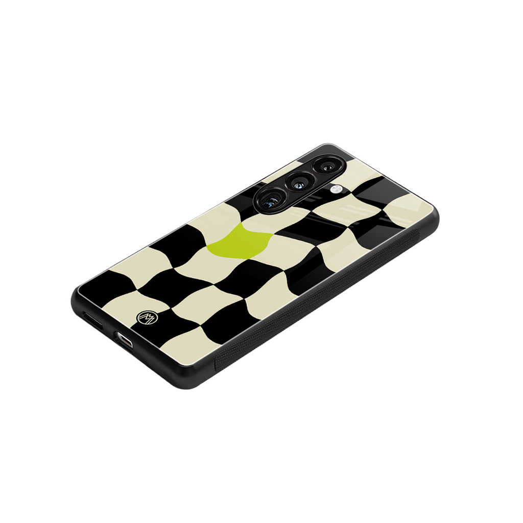trippy pastel checks back phone cover | glass case for samsung galaxy s25