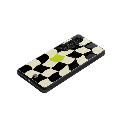 trippy pastel checks back phone cover | glass case for samsung galaxy s23