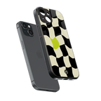 trippy pastel checks back phone cover | glass case for iphone 15