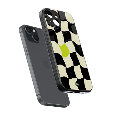 trippy pastel checks back phone cover | glass case for iphone 14