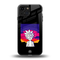 trippy rick sanchez back phone cover | glass case for iphone 13 mini