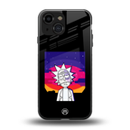 trippy rick sanchez back phone cover | glass case for iphone 13 mini