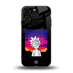 trippy rick sanchez back phone cover | glass case for iphone 13 pro