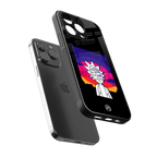 trippy rick sanchez back phone cover | glass case for iphone 13 pro