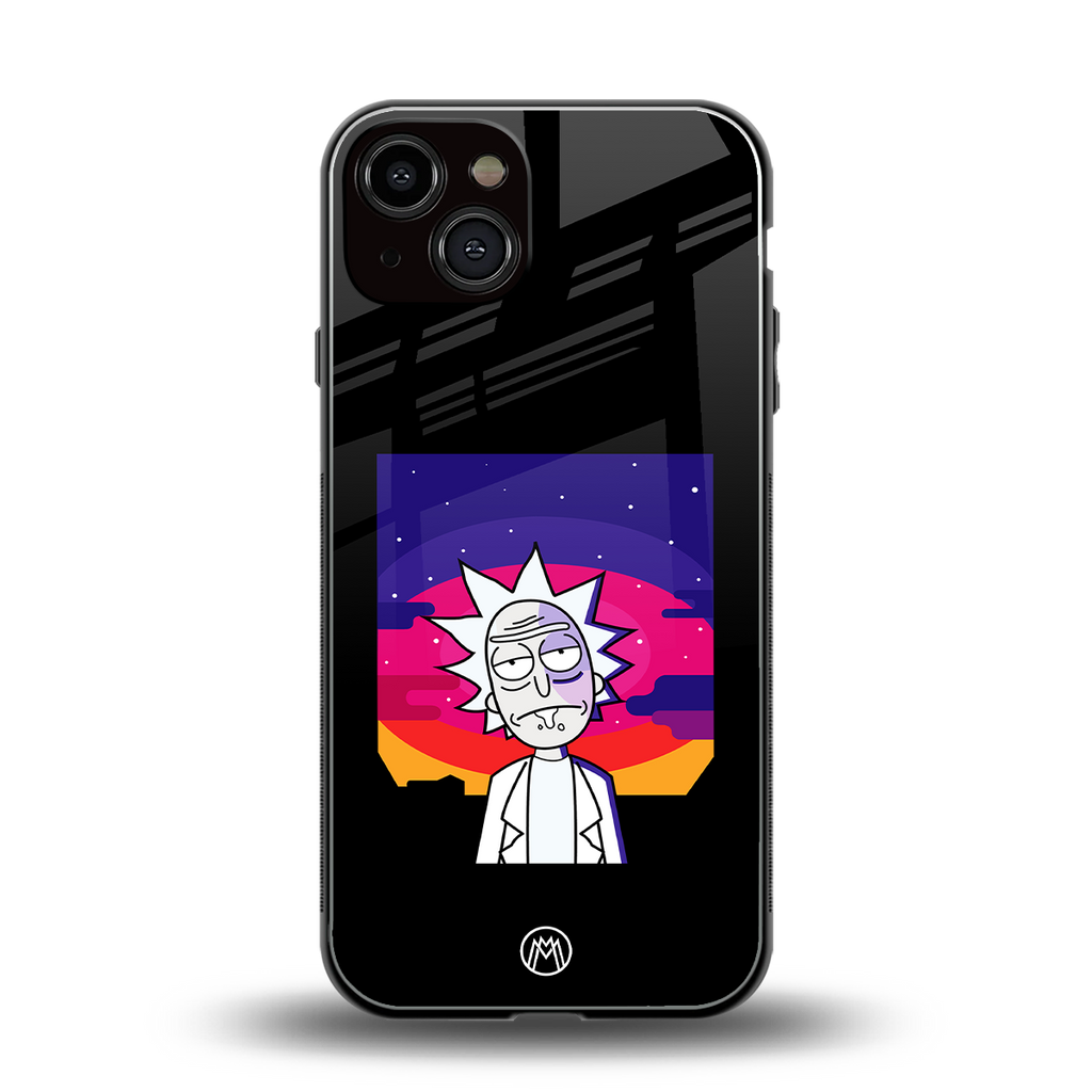 trippy rick sanchez back phone cover | glass case for iphone 13