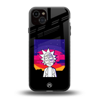 trippy rick sanchez back phone cover | glass case for iphone 14 plus