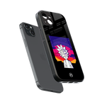 trippy rick sanchez back phone cover | glass case for iphone 15 plus