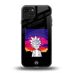 trippy rick sanchez back phone cover | glass case for iphone 15