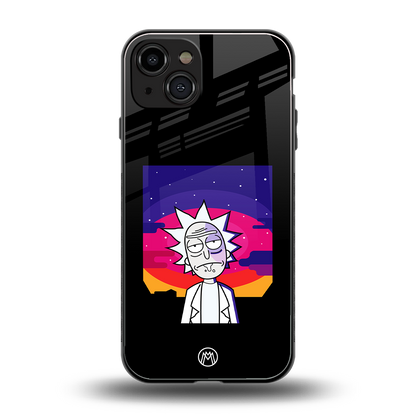 trippy rick sanchez back phone cover | glass case for iphone 15